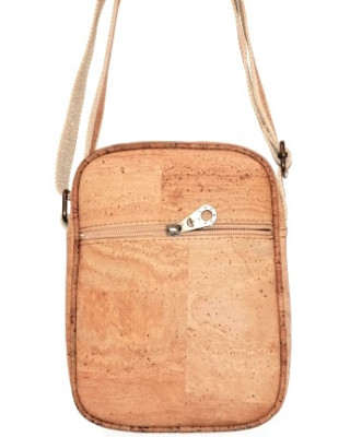 Sacoche unisexe en liège naturel avec bandoulière   MNS1003NT    16 x 21 x 07 cm