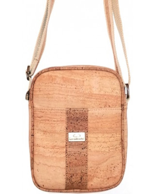 Sacoche unisexe en liège naturel avec bandoulière   MNS1003NT    16 x 21 x 07 cm