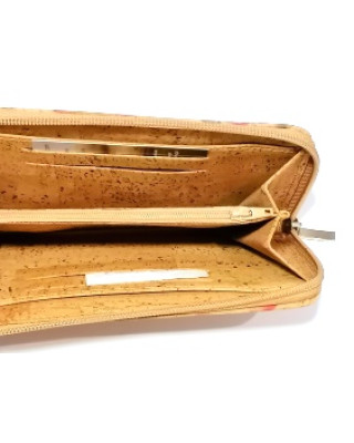 Portefeuille-Compagnon femme en liège naturel  20x10x03 cm  CA34090FL