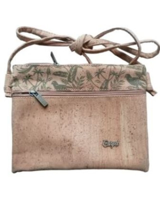 Pochette bandoulière en liège naturel dore  22 x 17 x 03 cm   CA1011V