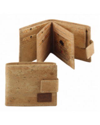 Portefeuille homme en liège naturel 10 x 08,5 x02 cm  MNP011L